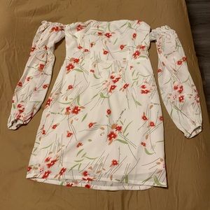 White dress with flowers